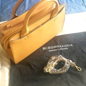 BCBG Max Azria leather tan satchel